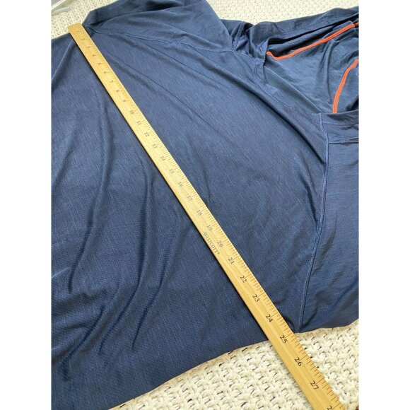 Athleta Womens Navy Blue Uppercut Short Sleeve Hoodie Size Large Athleisure - Picture 5 of 16